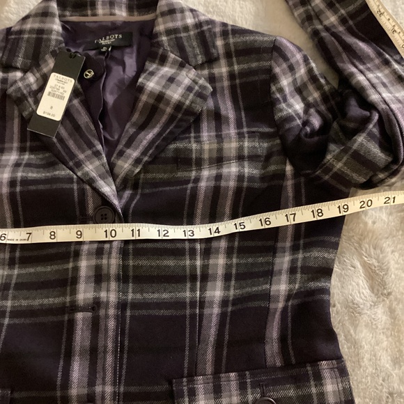 NWT Talbots purple plaid blazer size 8P - Picture 5 of 8
